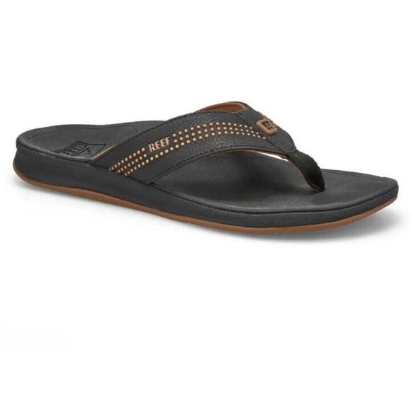 Reef Men's Sz 9 Ortho-Seas Leather Flip Flops - Brown NWT - Picture 1 of 7